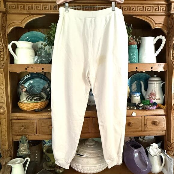Lauren Ralph Lauren Embroidered Logo Sweatpants Size Large White Logo Joggers - Picture 3 of 7